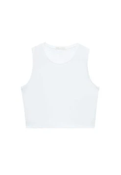 Oysho Cropped Microperforated Technical Sleeveless TopWhite Donna T-shirt E Top OY141D097-A11 -Fashion Brand f4b216252a5e437bac43db2fcb8862e1
