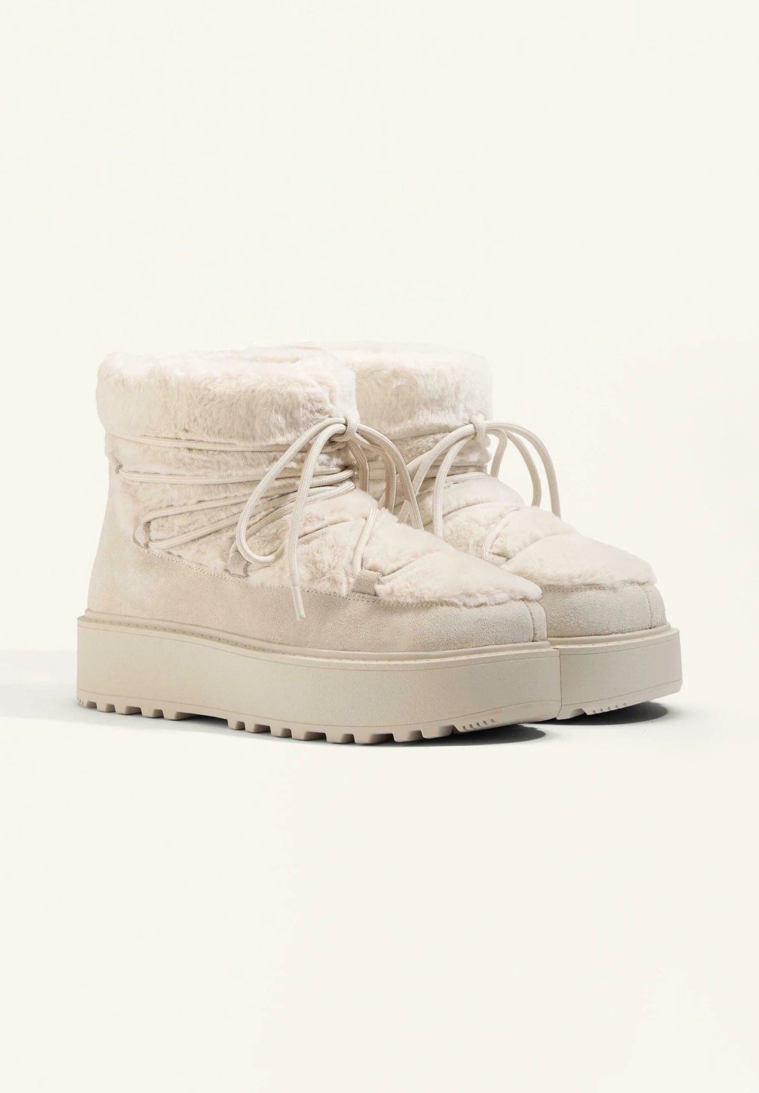 Oysho LACE-UP - Stivali Da Neve - White 8 Oysho LACE-UP - Stivali Da Neve - White - immagine 6