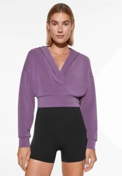 Oysho Modal Open- Felpa Con Cappuccio - Lilac