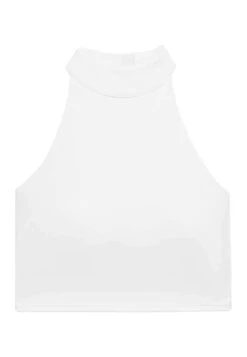 Oysho Open Back Comfortlux Halter - Top - White -Fashion Brand fabebc761ec84578a5c55f6efa85a966