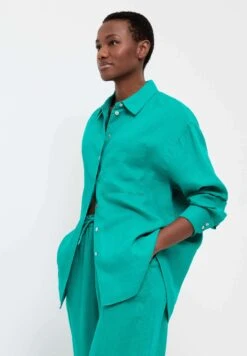 Oysho GinghamLong-SleevedCamiciaMottled Turquoise Donna Camicie E Bluse OY121E06K-L11