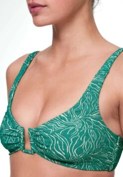 Oysho U-Neck Halter - Bikini Pezzo Sopra - Mottled Turquoise -Fashion Brand fe4de6ff399549019b5bd641ed973323